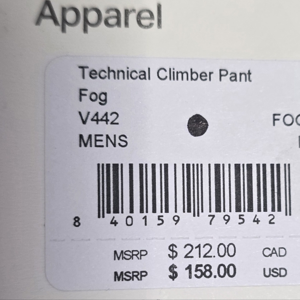 NWT Men's Vuori "Technical Climber Pant", color Fog Newest Version Various Sizes - Picture 3 of 6